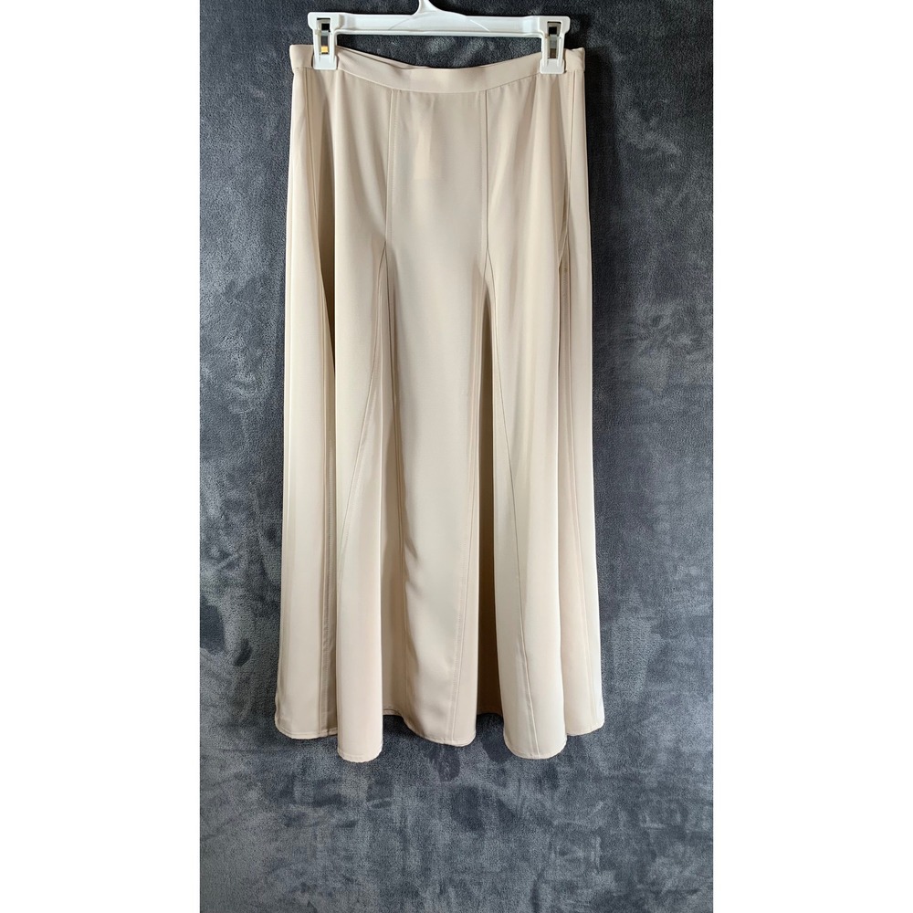 Banana Republic Factory Godet Sheen Midi Skirt Beige Tan Size 6 - Picture 5 of 10